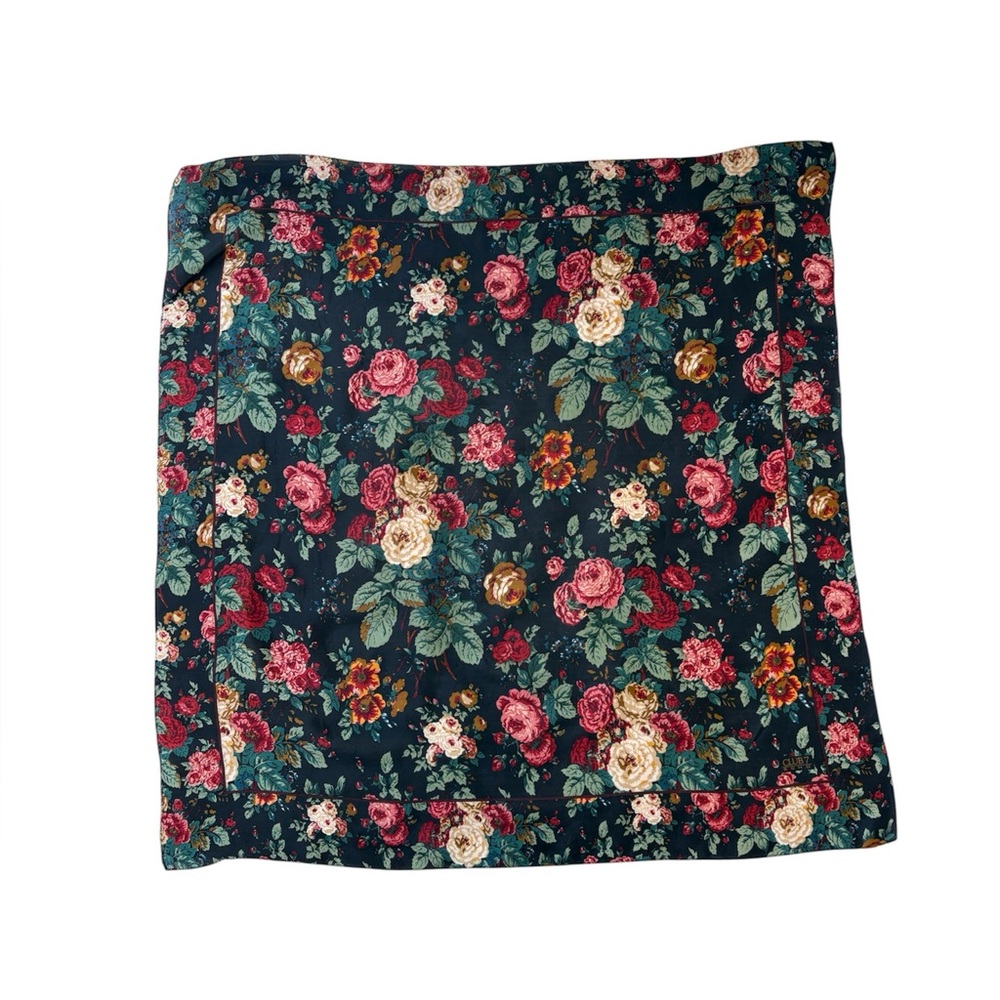 Vintage Club 7 Echo Floral Print Silk Scarf